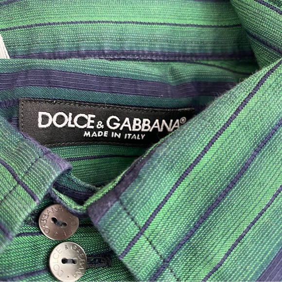 Dolce & Gabbana Striped Button Down Shirt Made In Italy - Picture 13 of 15